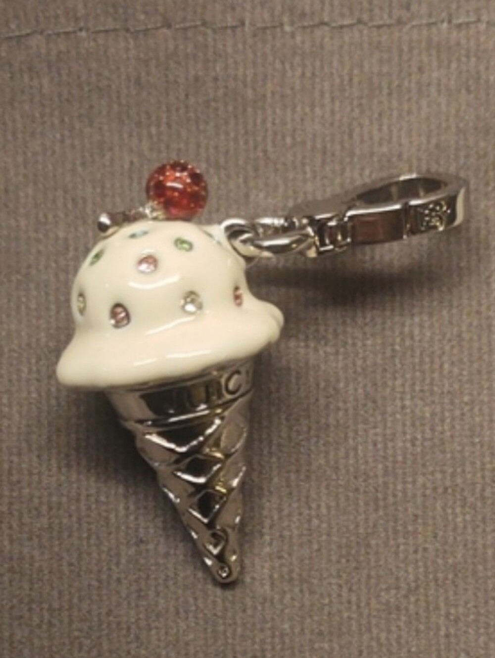 Juicy Couture GELATO ICE CREAM CONE CHARM SWAROVSKI CRYSTALS RHINESTONES